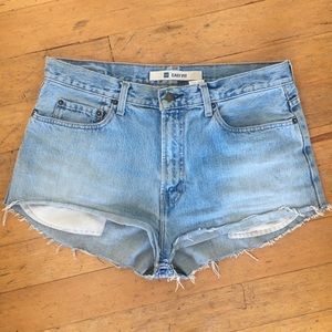 Cropped jean shorts